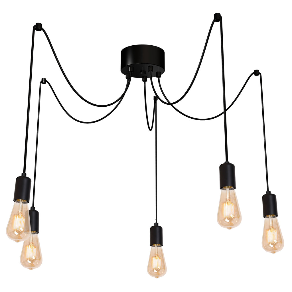 żyrandol Spindel black 5xE27