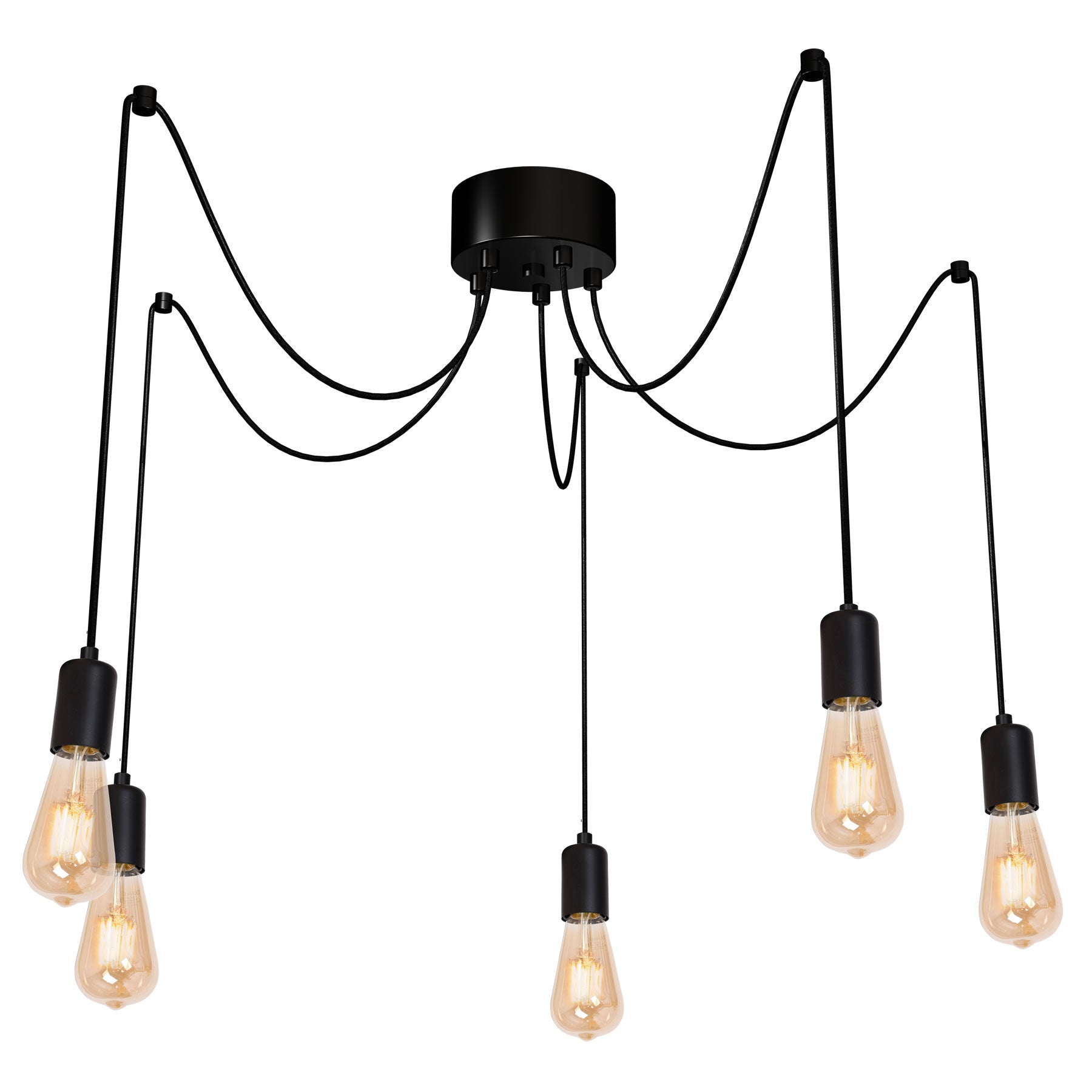 żyrandol Spindel black 5xE27