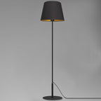 lampa podł. Arden prosta, black, cone shade dia 280/380, h 300 black/gold 1xE27