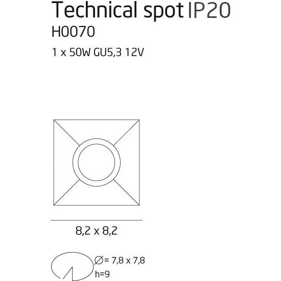Maxlight Oprawa wpuszczana Technical Spot - Aluminium - Kremowy H0070