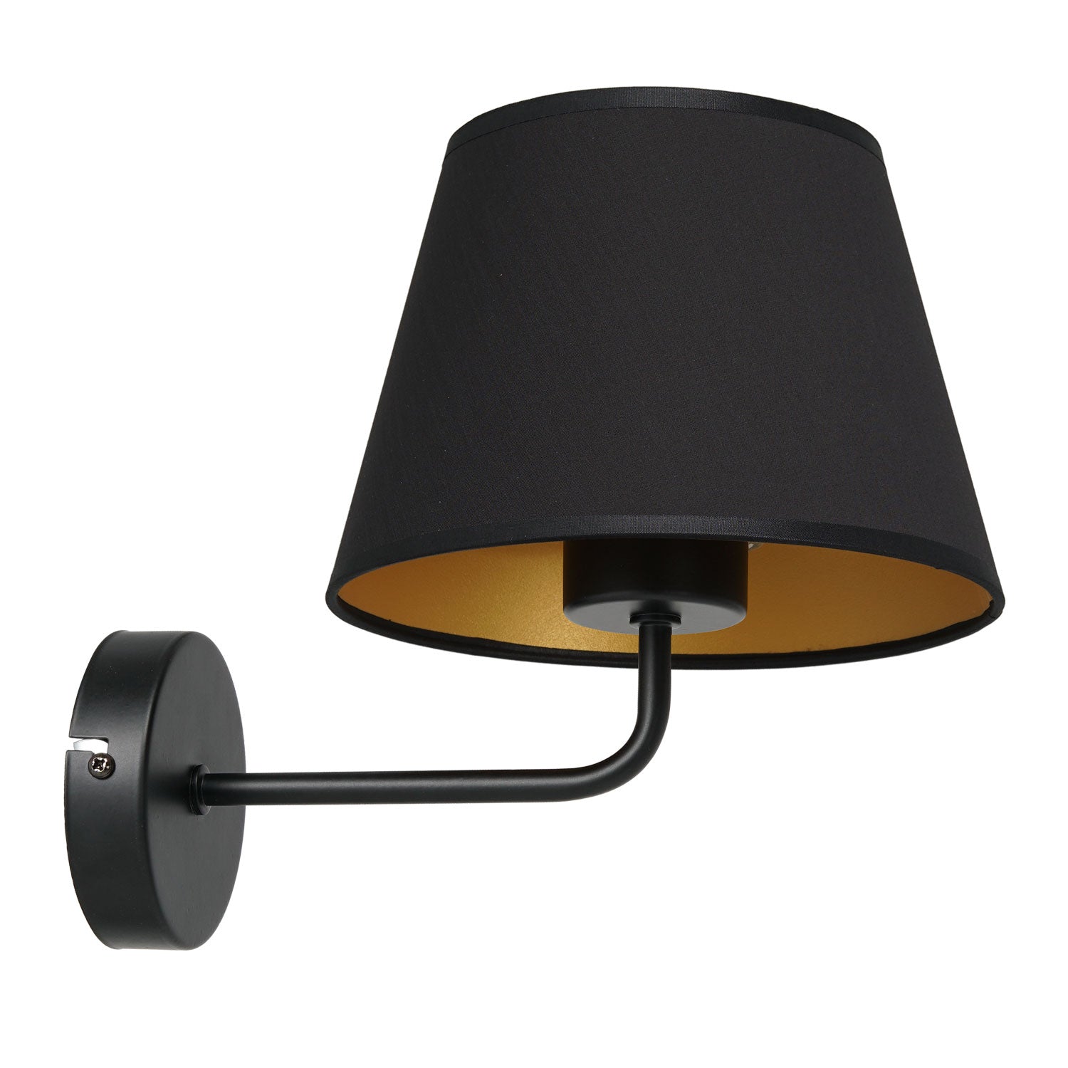 kinkiet Arden black, cone shade dia 130/200, h 150 black/gold 1xE27