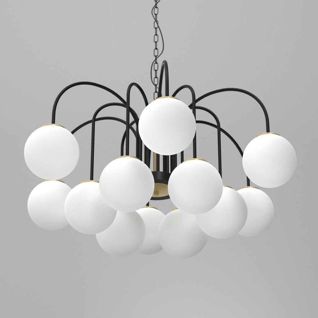 żyrandol Cambridge (glass 2815) black/brass 12xE14