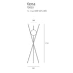 Maxlight Lampa podłogowa Xena - Metal + szkło mleczne - Mosiądz F0055