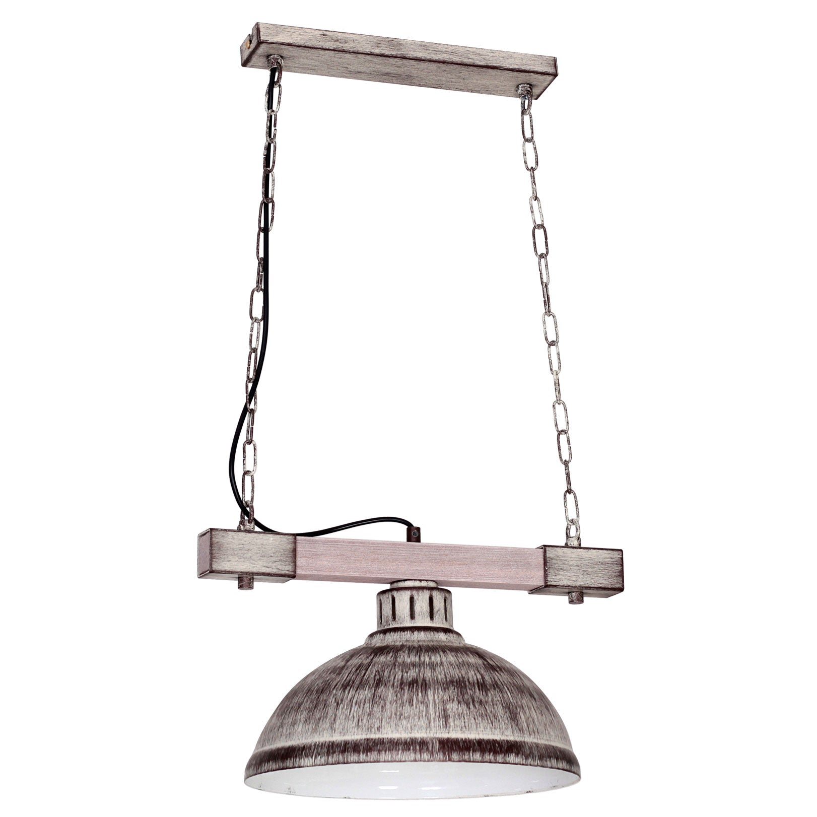 żyrandol Hakon big shade whitel wood 1xE27