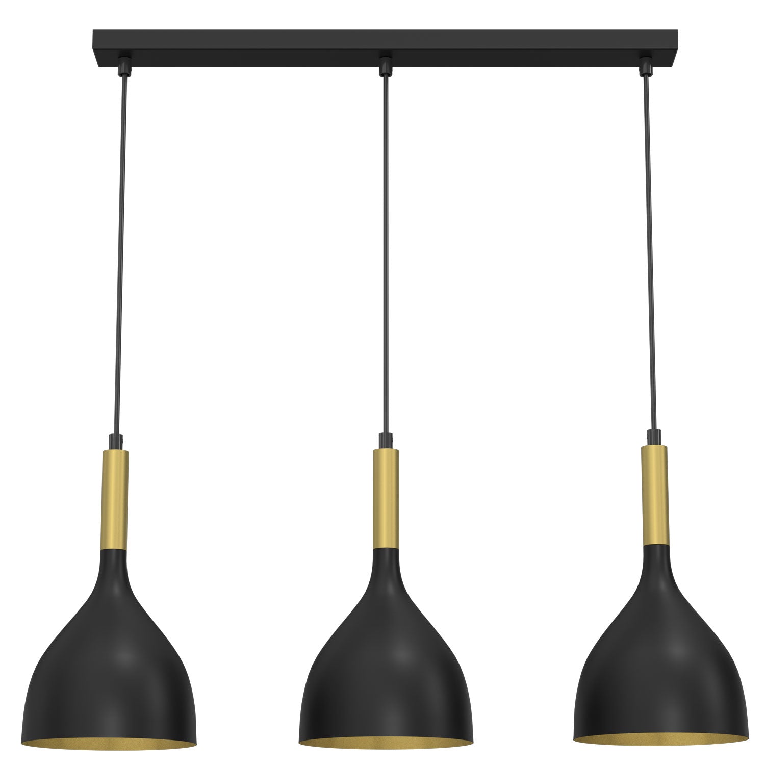 żyrandol line bar Noak black/gold 3xE27
