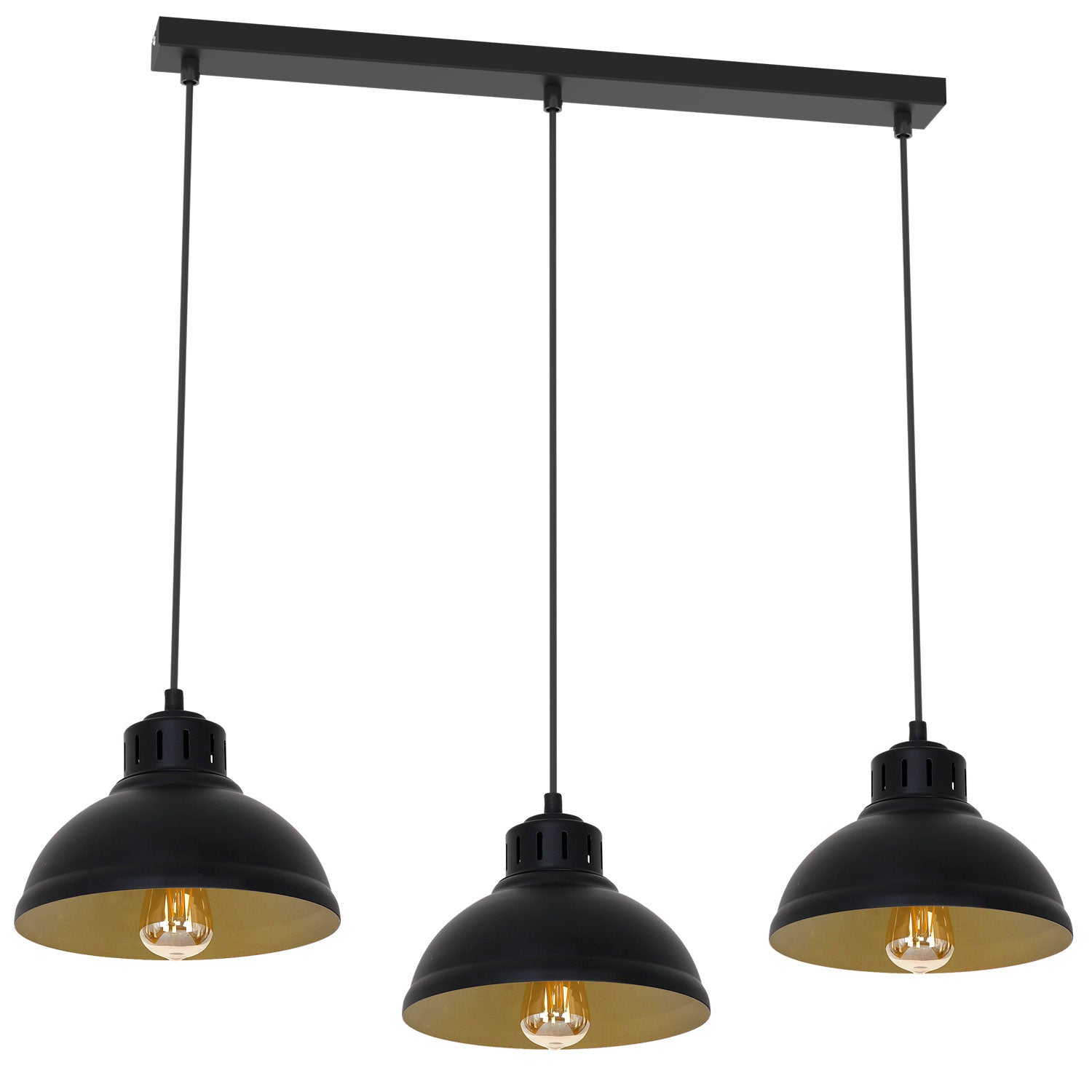 żyrandol Sven black/gold inside 3xE27