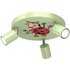 spot Fun Ladybug green plate dia 300, 3xGU10