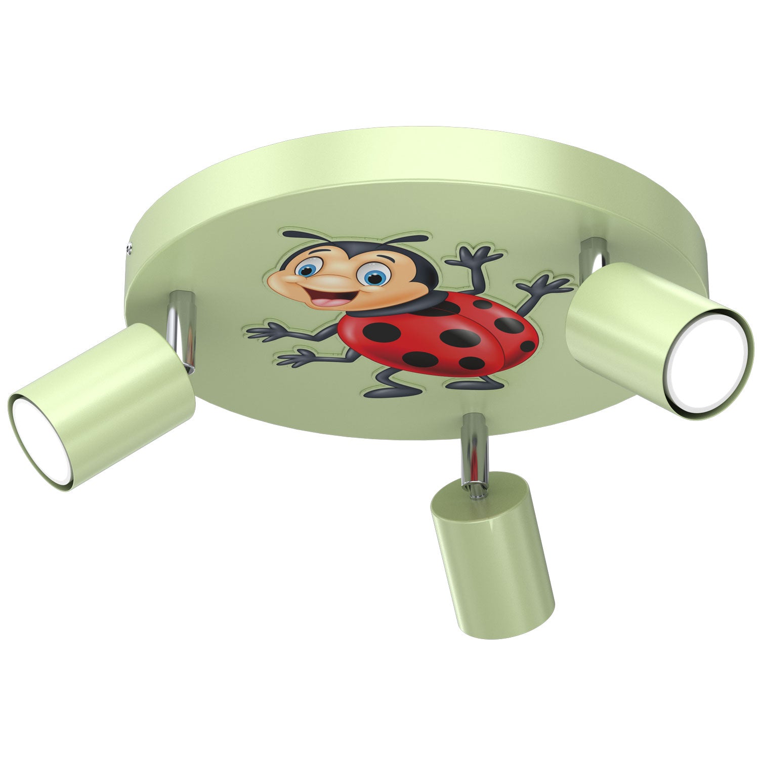 spot Fun Ladybug green plate dia 300, 3xGU10