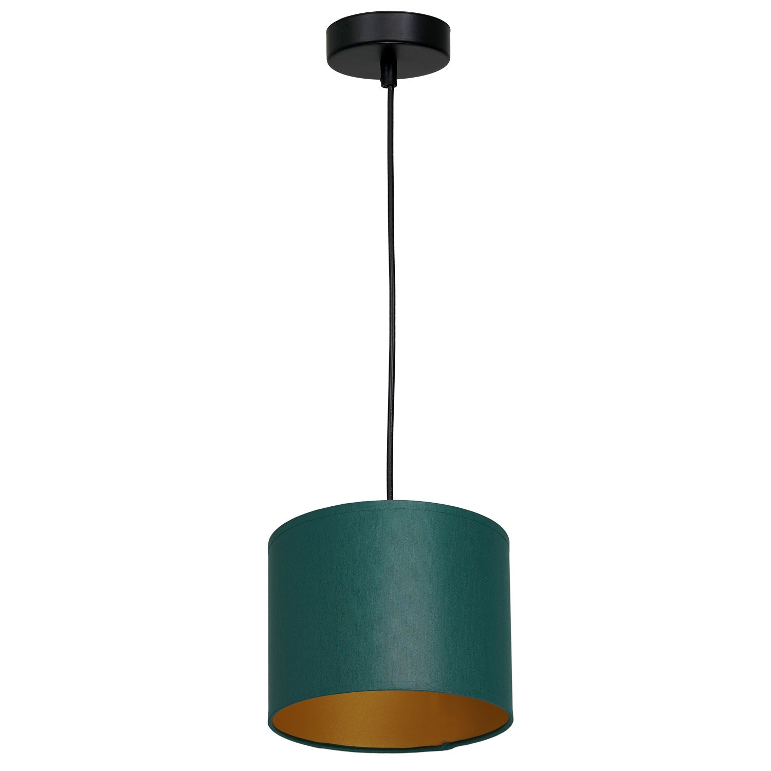 żyrandol Arden black, cylinder shade dia 180, h 150 green/gold 1xE27