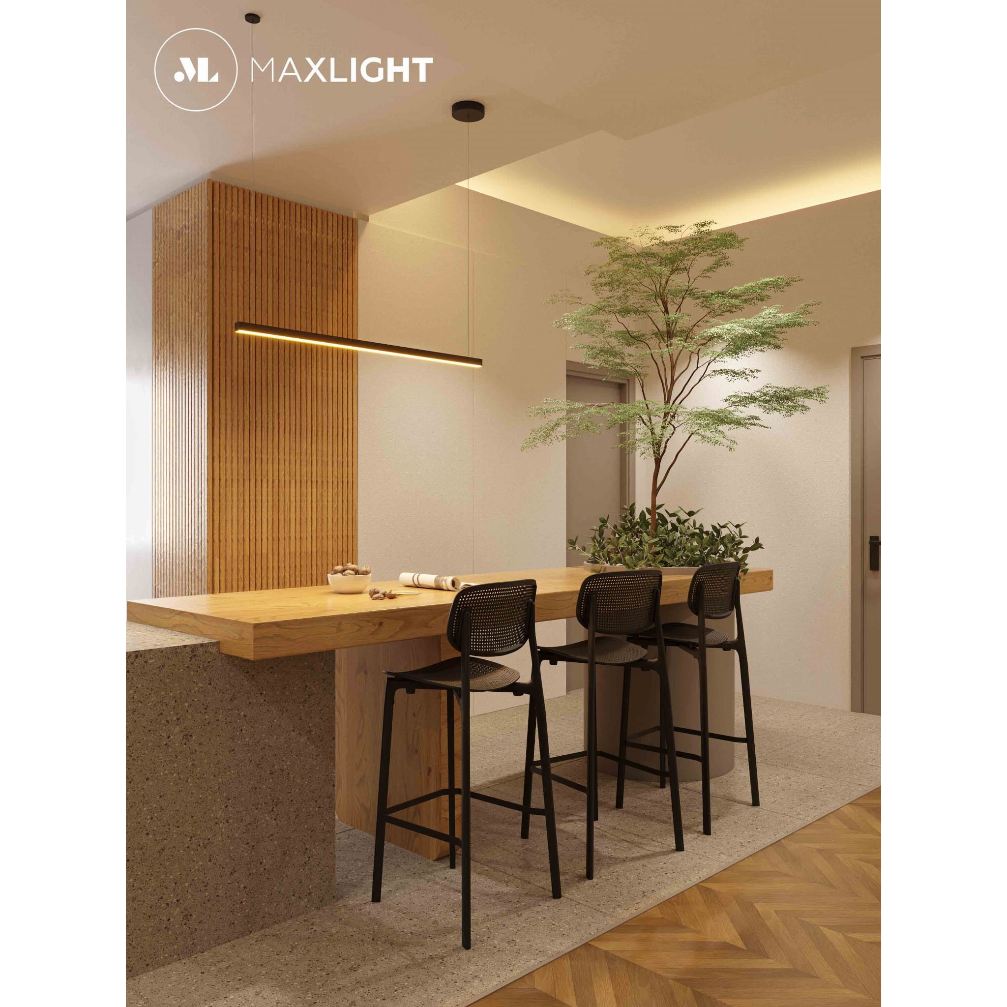 Maxlight Lampa wisząca Trio I - Stal nierdzewna + akryl - Czarny P0310D