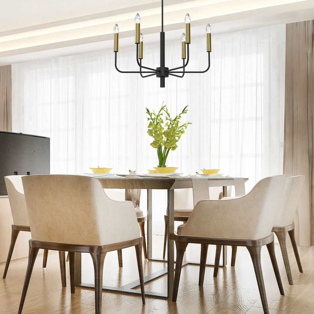 żyrandol Akasya black/gold 8xE14