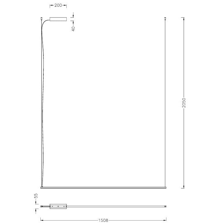 Maxlight Lampa wisząca Longi 40W - Aluminium - Czarny P0680