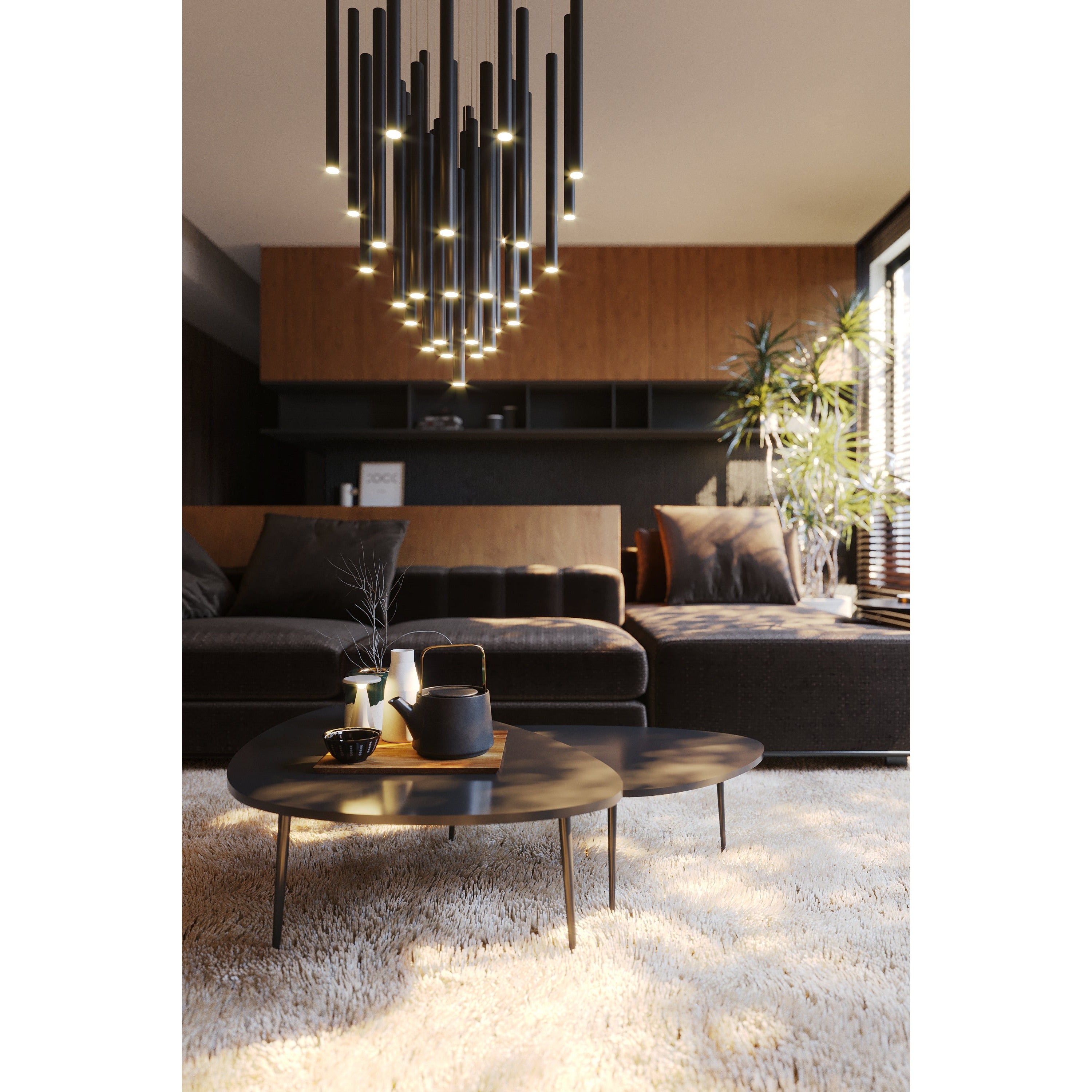 Maxlight Lampa wisząca Organic - Stal nierdzewna + akryl - Czarny P0419D
