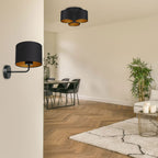 plafon Arden black, cylinder shade black/gold 3xE27