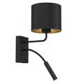 Luminex Kinkiet Arden G9+E27, klosz cylindryczny śr. 180, wys. 150 czarny/złoty 1xE27+1xG9 - Stal - Czarny LX-3487