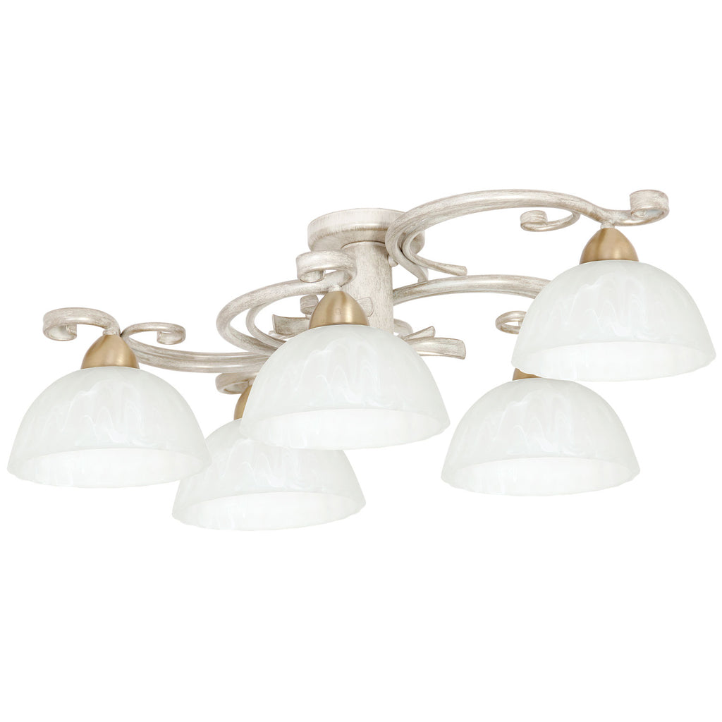 plafon Aurora white/brass 5xE27