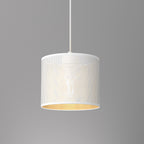 żyrandol Loft shade white, cylinder shade dia 180, h 150 white/gold 1xE27
