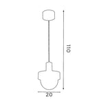 żyrandol Canan dia 200 black/natural wood (glass 2815) 1xE27