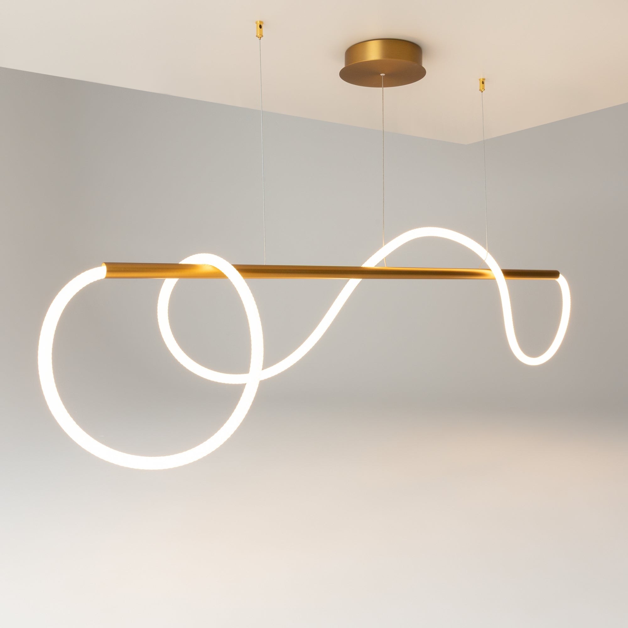 Maytoni Lampa wisząca Tau - Aluminium - Złoty MOD166PL-L30G3K