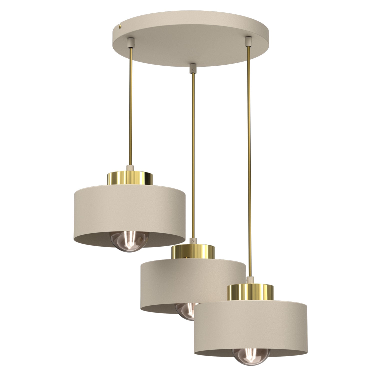 żyrandol Marti plate dia 300 mm beige/gold 3xE27