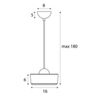Maxlight Lampa wisząca Lipari I - Aluminium + akryl - Biały + złoty szczotkowany P0542