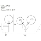 Maxlight Kinkiet Lollipop - Metal + szkło - Czarny W0277