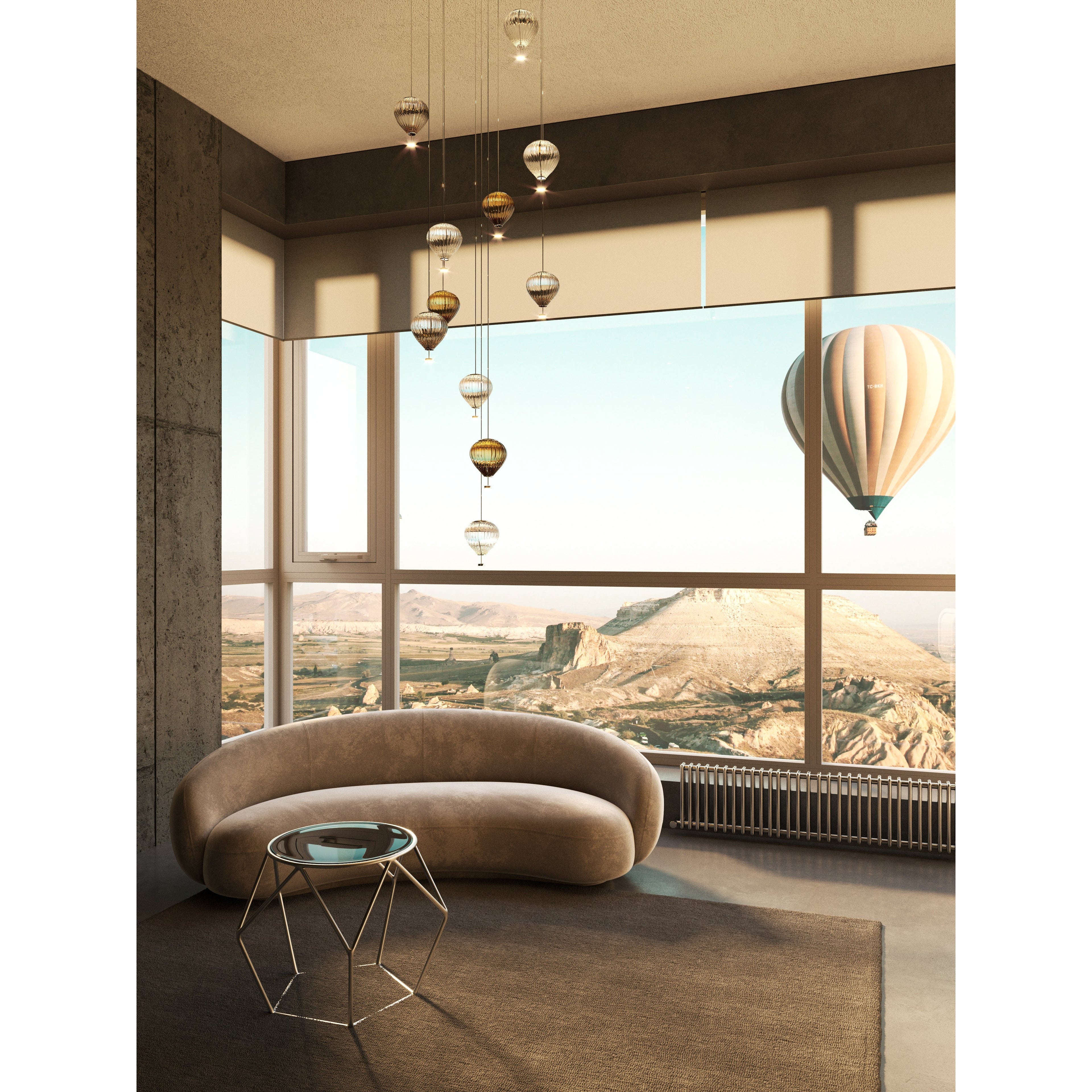 Maxlight Lampa wisząca Palloncini 11 - Metal + szkło - Wielokolorowy P0526D