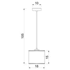 żyrandol Arden black, cylinder shade dia 180, h 150 black/gold 1xE27