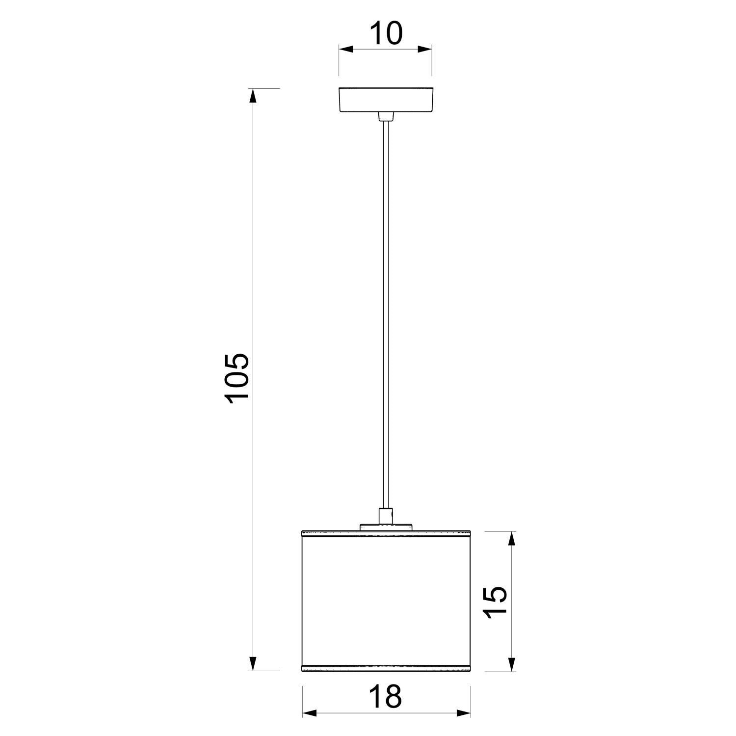 żyrandol Arden black, cylinder shade dia 180, h 150 black/gold 1xE27
