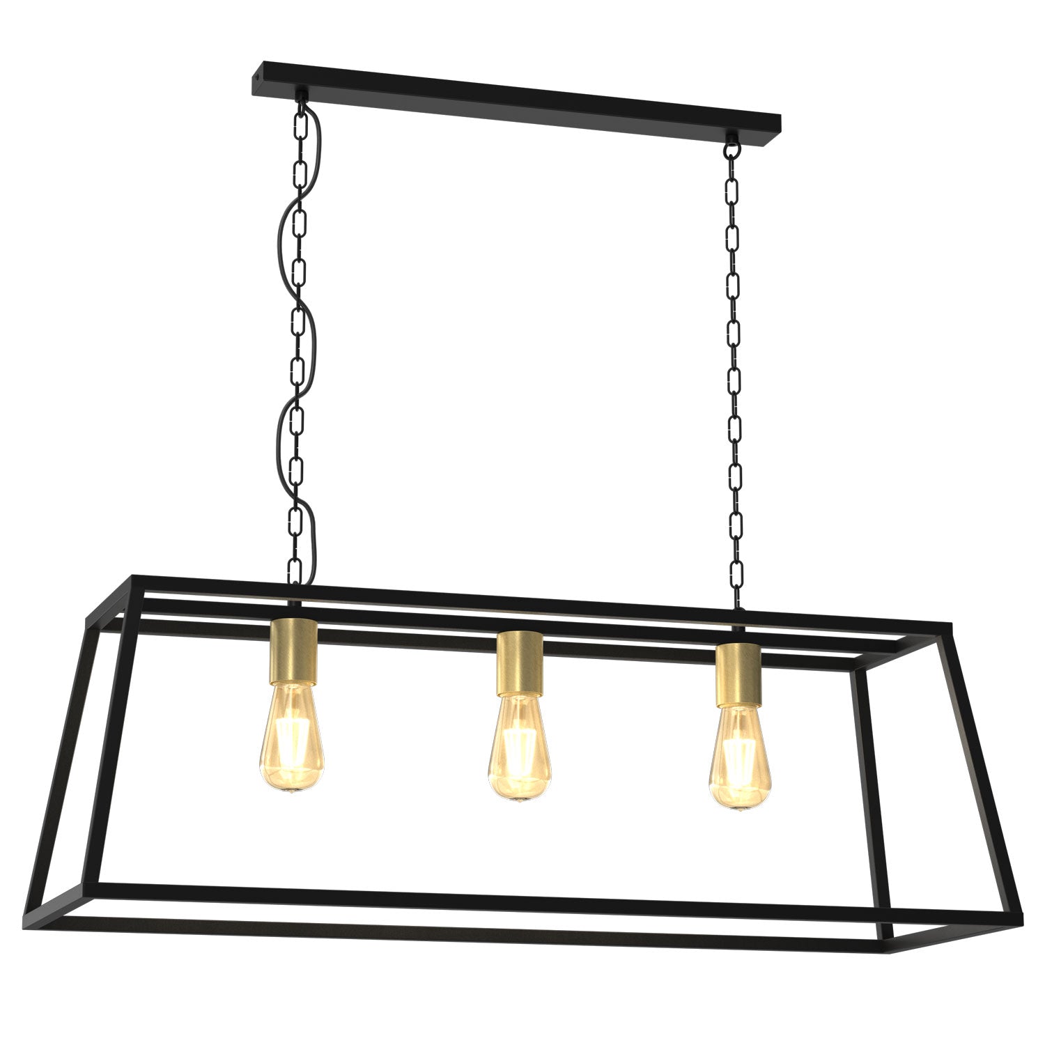 żyrandol Frame black/antic brass 3xE27