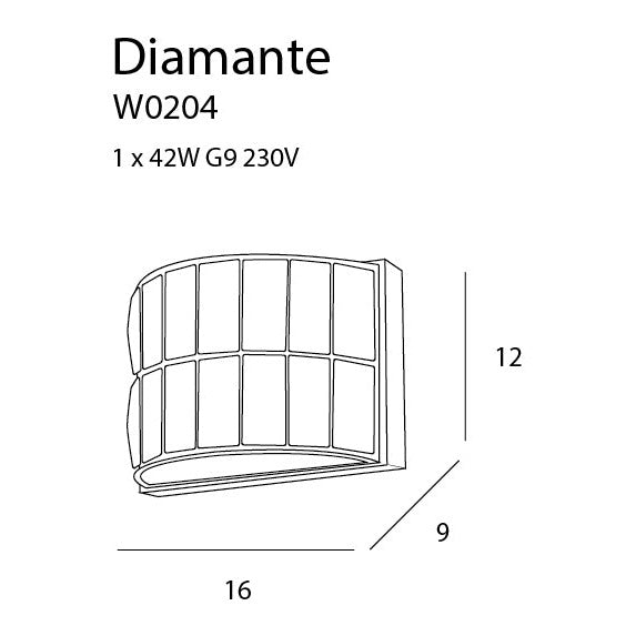 Maxlight Kinkiet Diamante - Metal + szkło - Chrom W0204