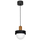 żyrandol Canan dia 200 black/natural wood (glass 2815) 1xE27