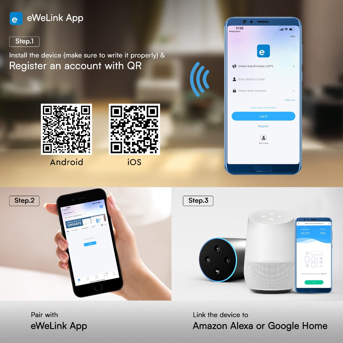 Gniazdo E27 WIFI / Kompatybilne z Amazon Alexa i Google Home