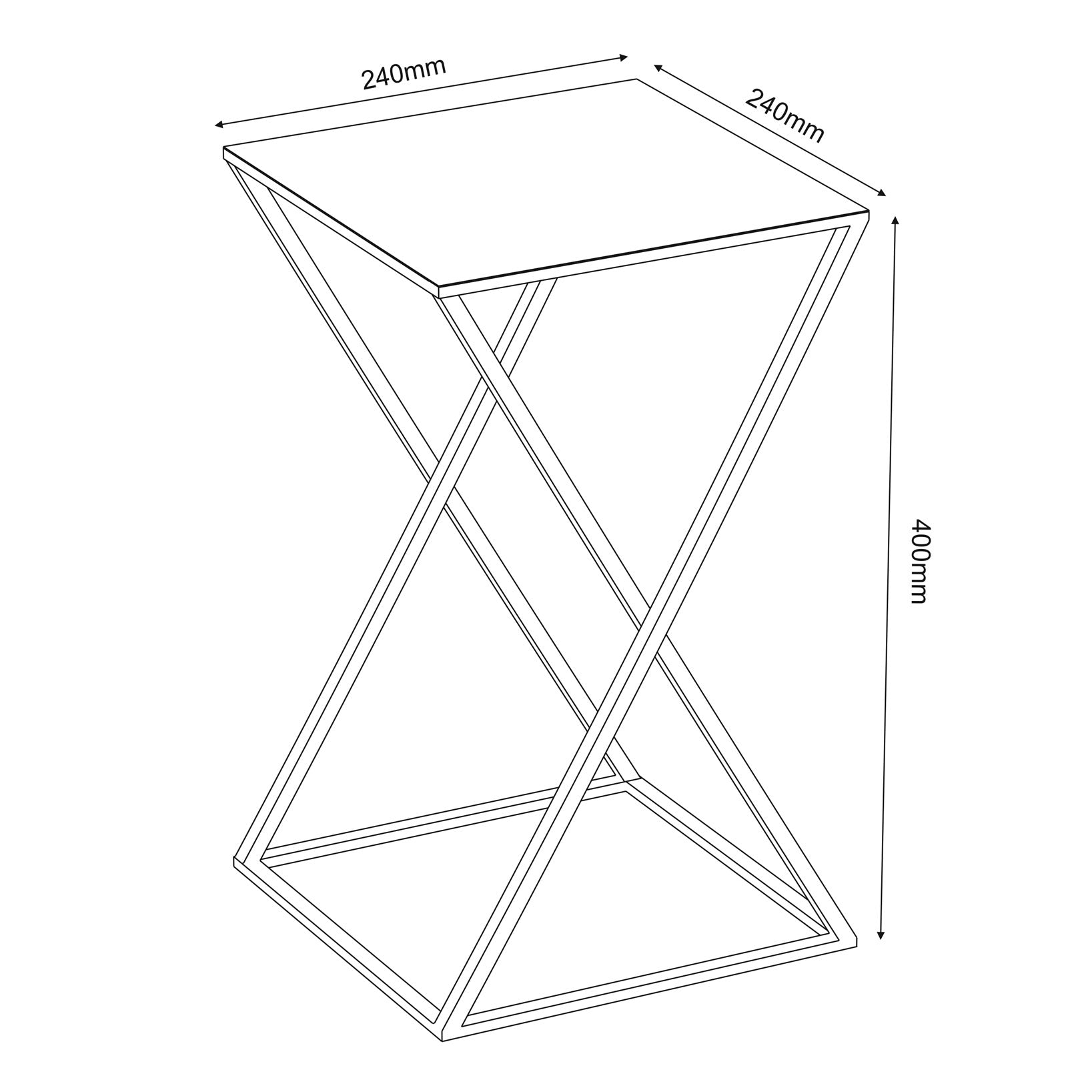 Flower stand Column B 400x240x240 gold