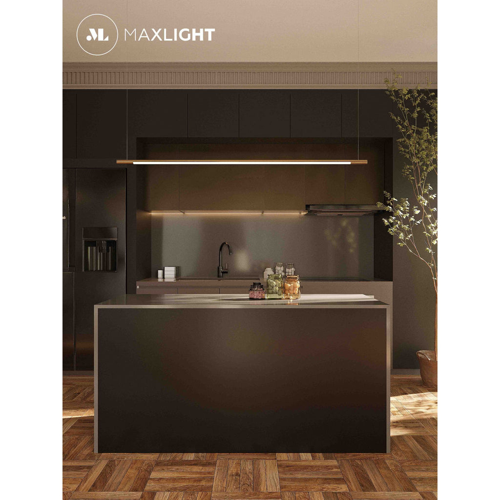 Maxlight Lampa wisząca Organic Horizon 150cm - Stal nierdzewna + akryl - Złoty P0360D