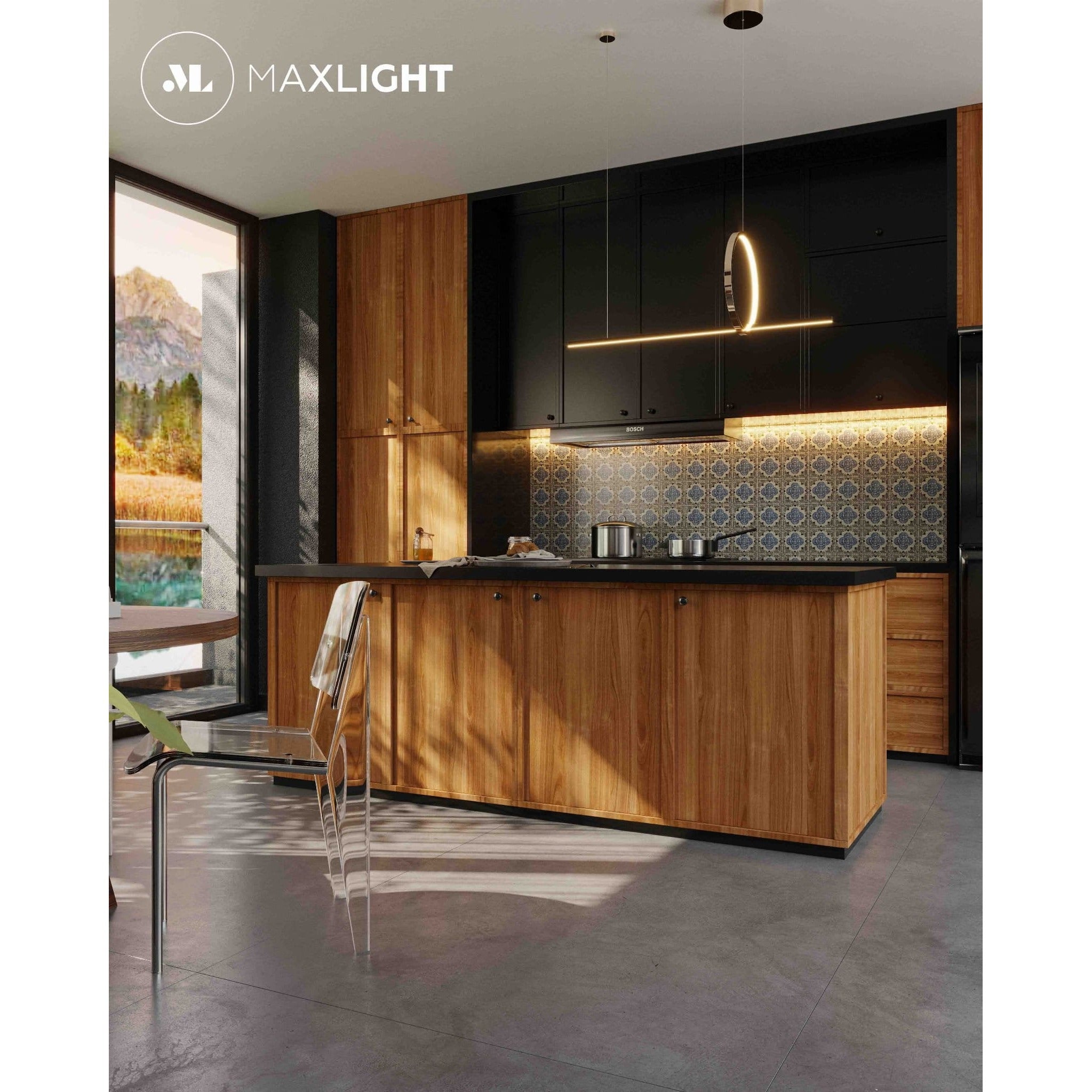 Maxlight Lampa wisząca Lozanna - Stal nierdzewna + akryl - Złoty P0390