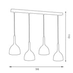 żyrandol line Noak wood black/natural wood 4xE27