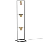 lampa podł Flores (2 gold flower pots) black/gold 1xE27