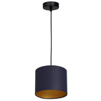żyrandol Arden black, cylinder shade dia 180, h 150 navy blue/gold 1xE27