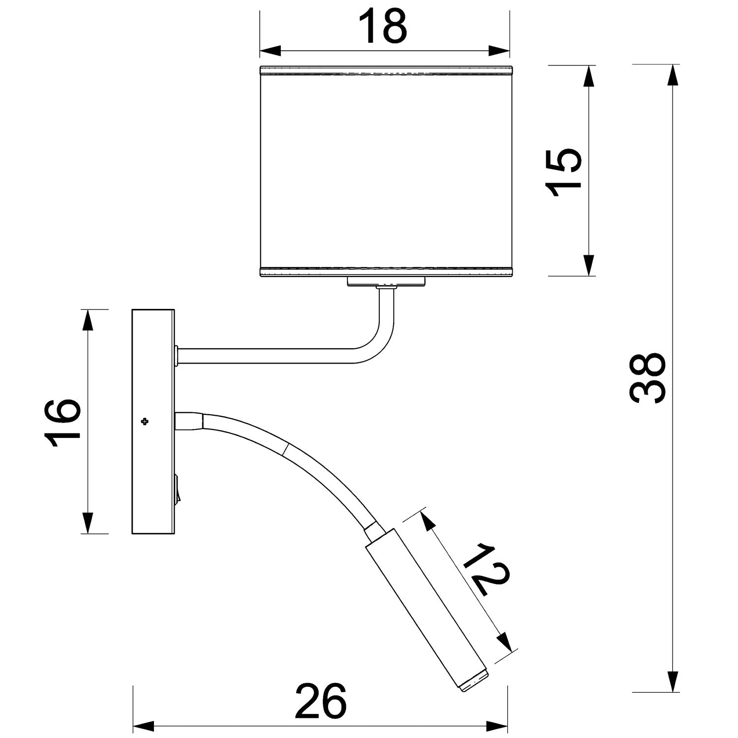 kinkiet Arden G9+E27 white, cylinder shade dia 180, h 150 white 1xE27+1xG9