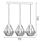 żyrandol Basket New black 3xE27