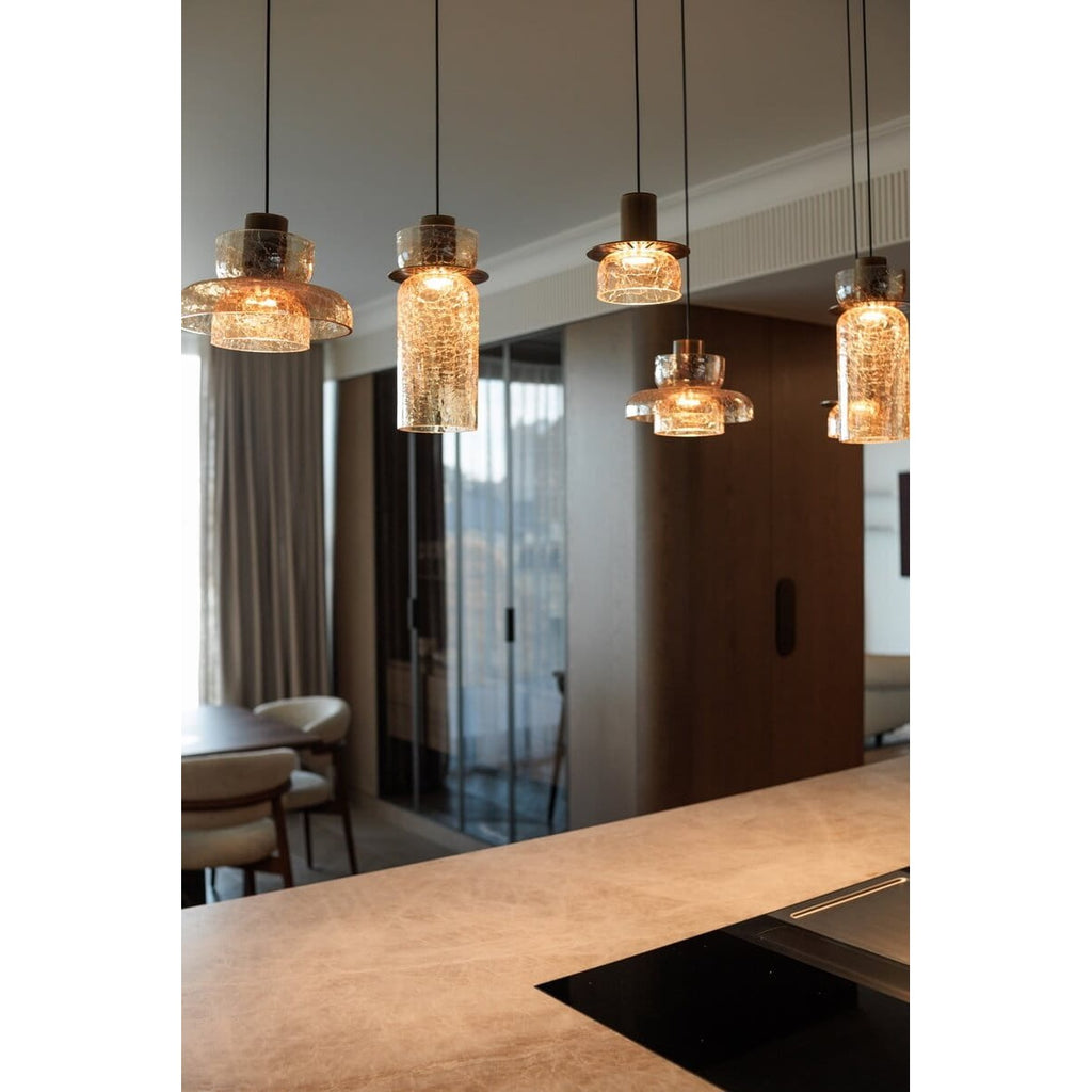 Maxlight Lampa wisząca Signature C - Metal + szkło - Mosiądz + szkło bursztynowe P0603