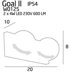 Maxlight Kinkiet Goal II - Aluminium - Biały W0125