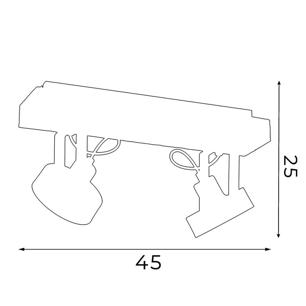 plafon Viva czarny listwa drewno 2xGU10/AR111