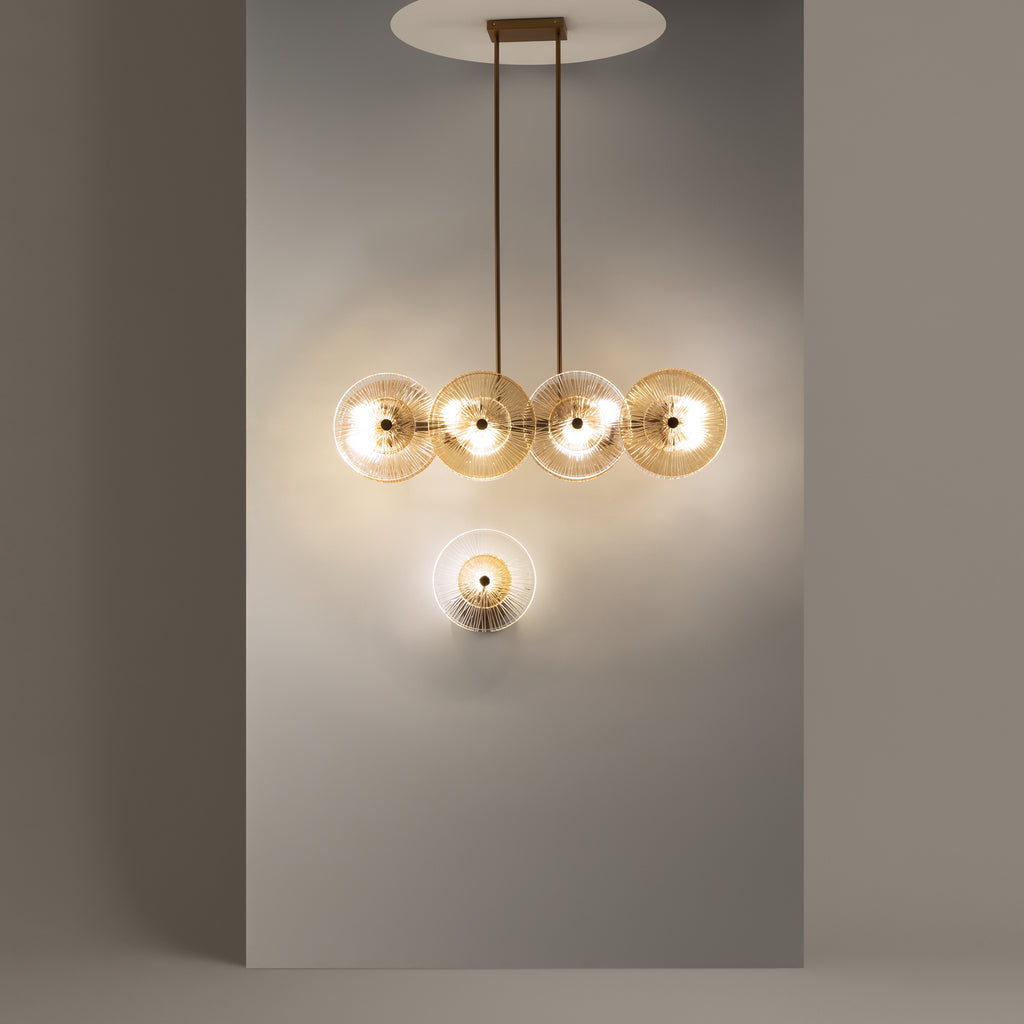 Maytoni Lampa wisząca Aster - Metal - Złoty MOD007PL-08G1