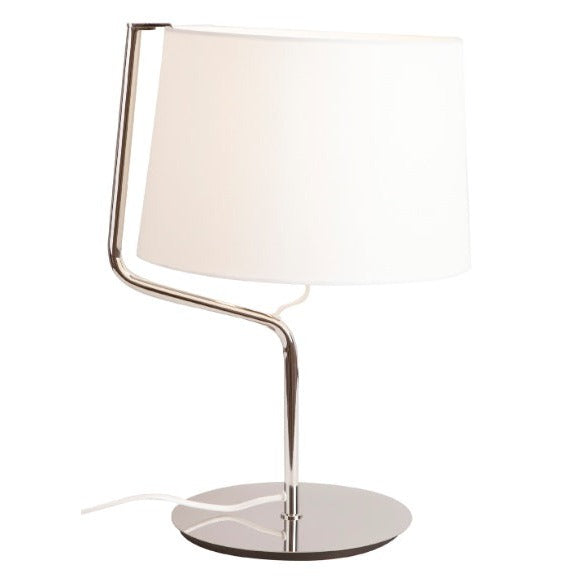 Maxlight Lampa stołowa Chicago - Metal + tkanina - Chrom + biały T0030