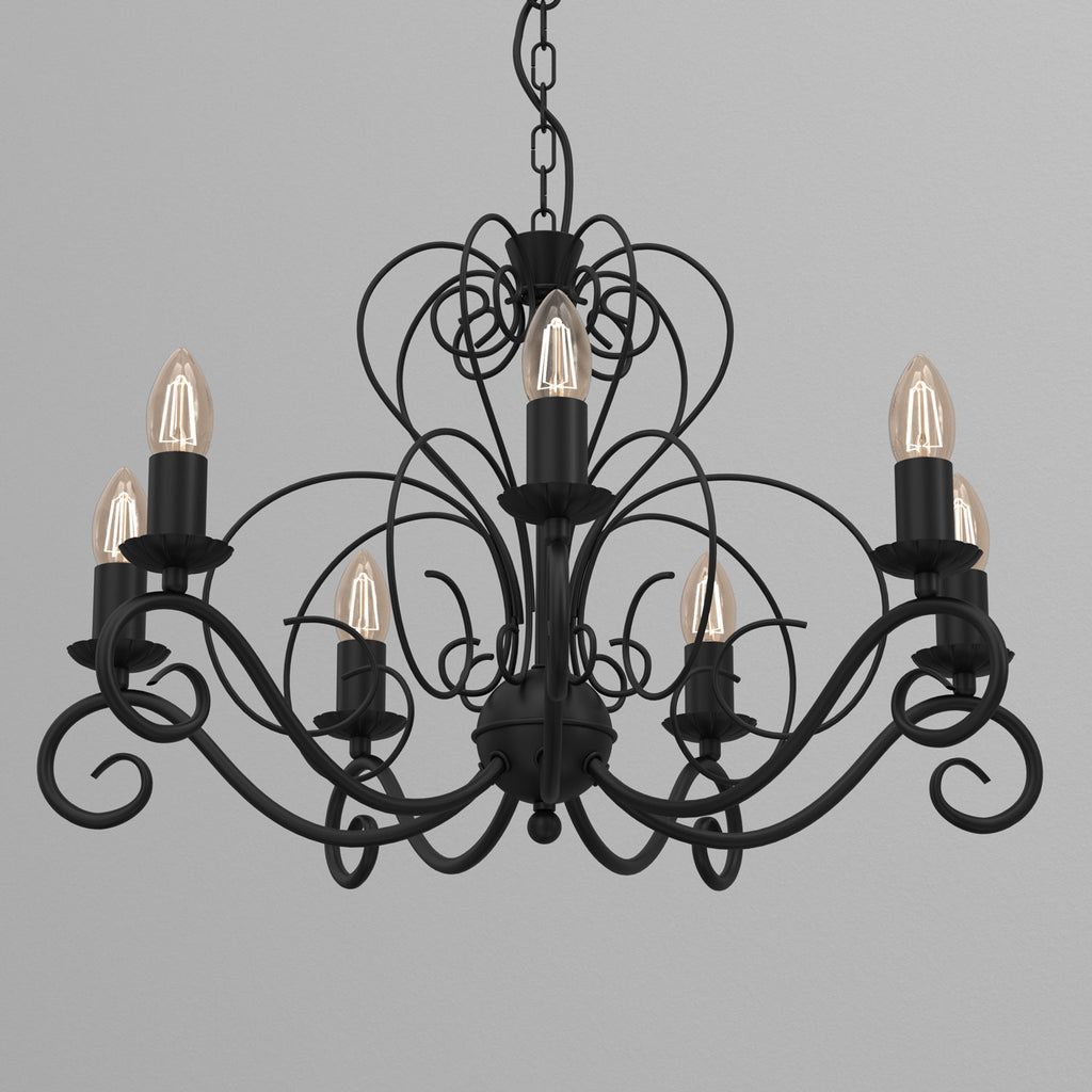 żyrandol Mauro black 7xE14