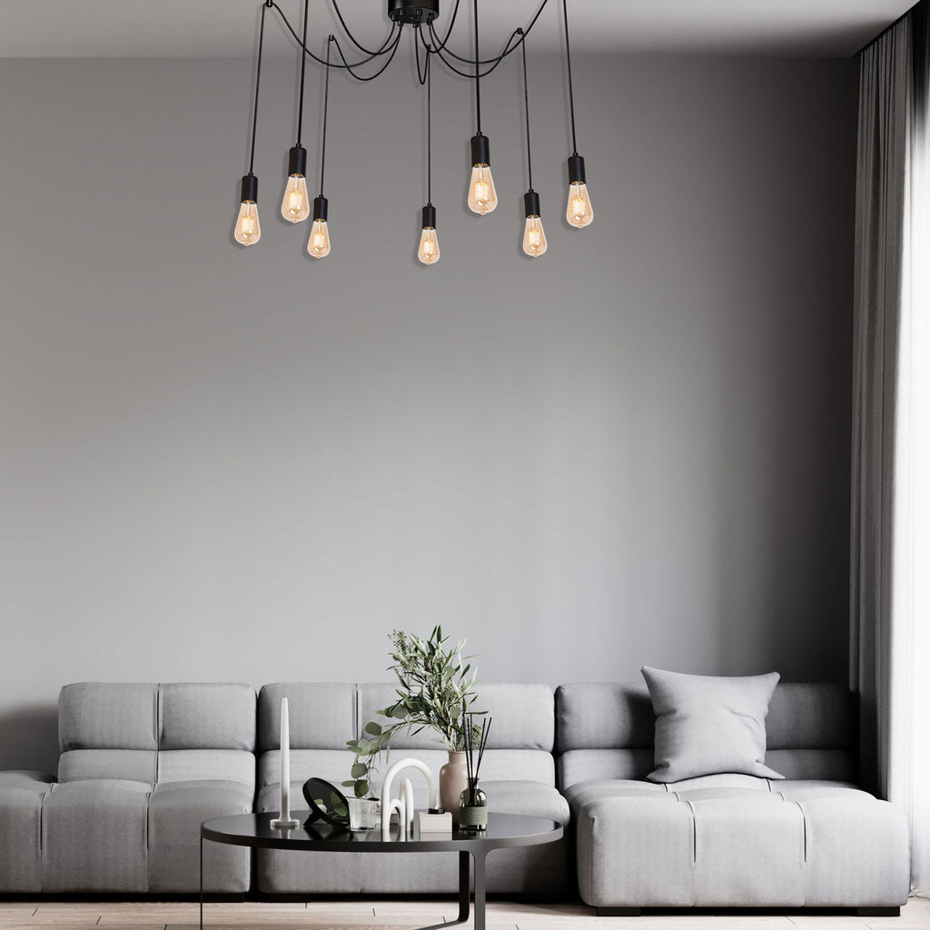 żyrandol Spindel black 7xE27