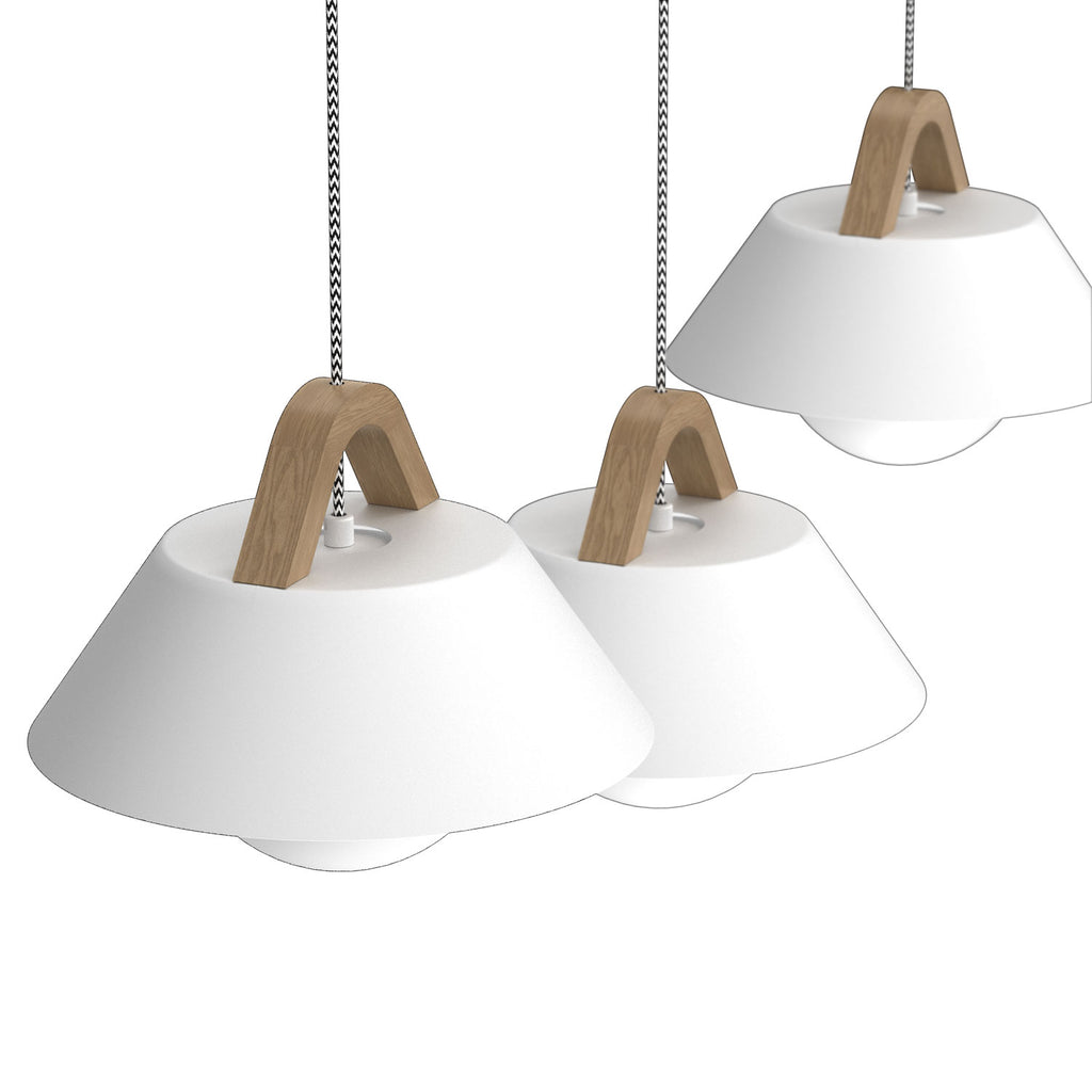 żyrandol Funda line bar 900x80 white/natural wood 3xE27