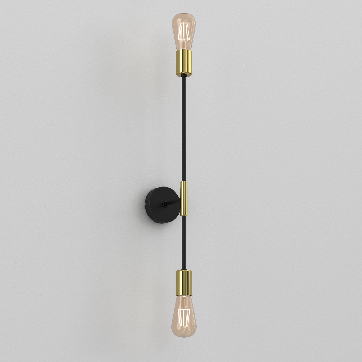 kinkiet Flame black/gold 2xE27